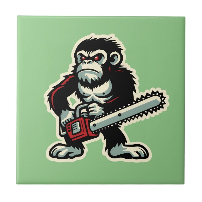 Chainsaw Chimp Fliese (Vorderseite)