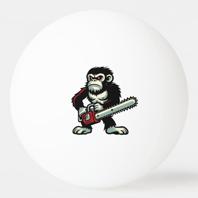 Chainsaw Chimp Tischtennisball (Vorderseite)