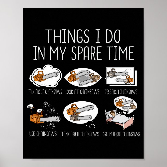 Chainsaw Gift Men Woodworker Lumberjack Arborist Poster (Vorne)