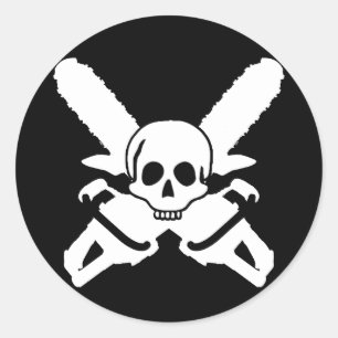 ChainSaw-Metallaufkleber Runder Aufkleber