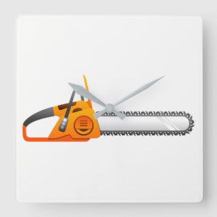 Chainsaw Quadratische Wanduhr