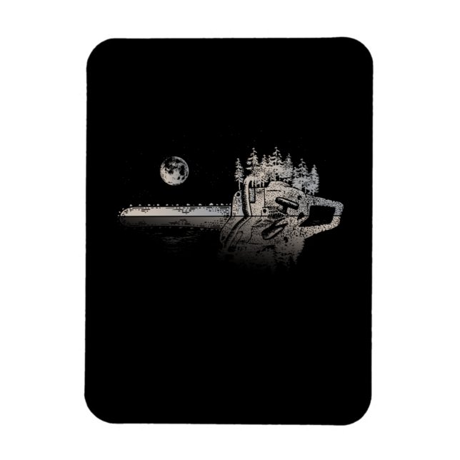 Chainsaw Woodworker Gift Men Lumberjack Arborist Magnet (Vertikal)