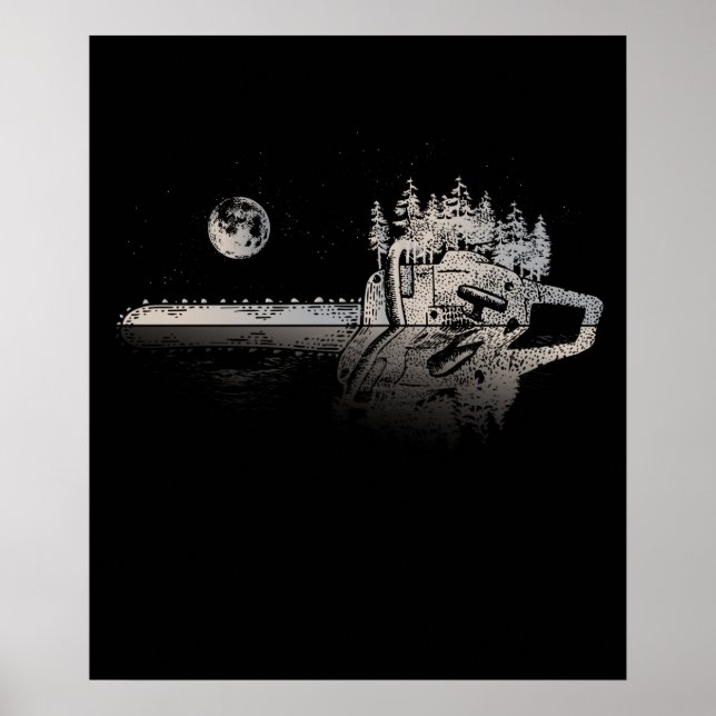 Chainsaw Woodworker Gift Men Lumberjack Arborist Poster (Vorne)