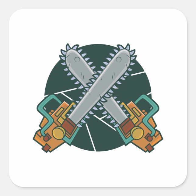 Chainsaws Quadratischer Aufkleber (Vorderseite)