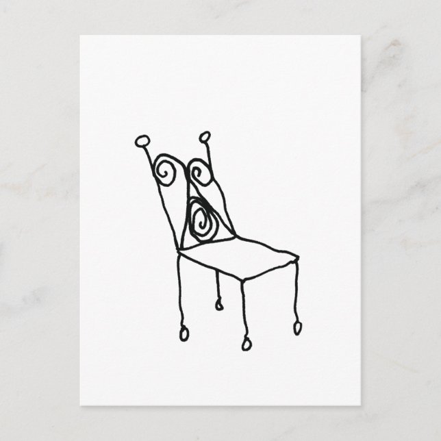 Chair Line Drawing Art  Postkarte (Vorderseite)