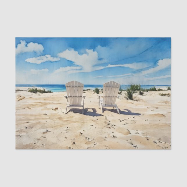 Chairs in the Sand Tissue Paper Seidenpapier (Vorderseite)