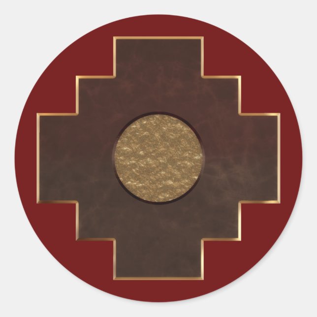 Chakana Cross Runder Aufkleber (Vorderseite)