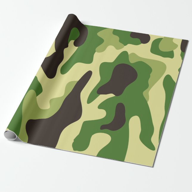 Chaki-Tarnmuster Geschenkpapier (Ungerollt)