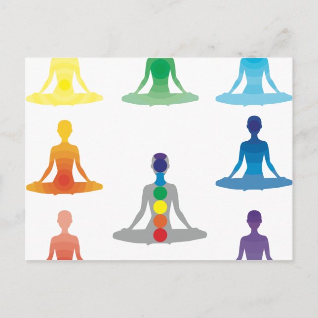 Chakra 7 farbige aura chi prana Yogi Lotus Postkarte (Vorderseite)