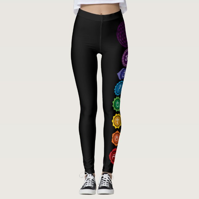 Chakra Blume von Lebenyoga reiki Leggings (Vorderseite)