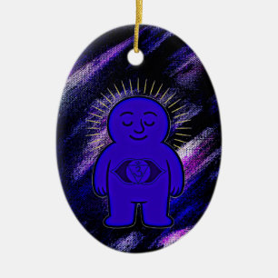 Chakra Buddies: Das dritte Auge Chakra Keramik Ornament