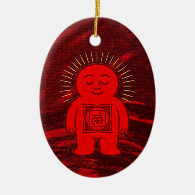 Chakra Buddies: Root Chakra Keramik Ornament (Vorne)