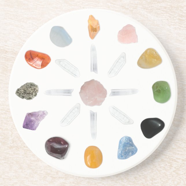 *~* Chakra Crystal Energy Gemstone SandStone Getränkeuntersetzer (Vorne)