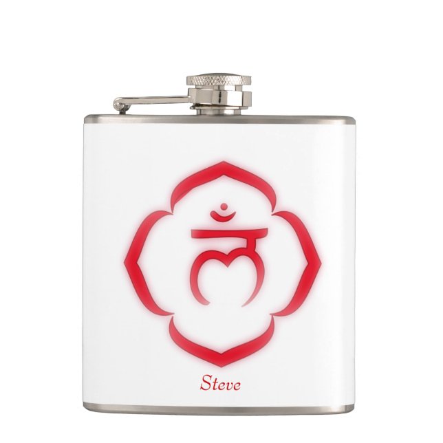 Chakra (das Wurzelchakra) Flachmann (Vorderseite)