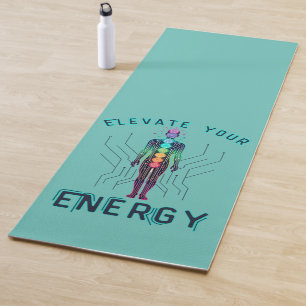 Chakra Energy Alignment Y2K Neon Circuit Board Yogamatte