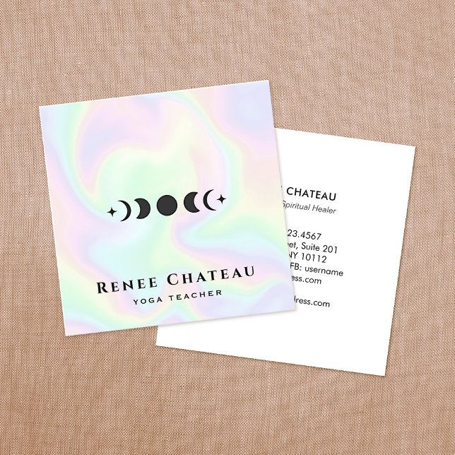 Chakra Energy Healer Business Card Quadratische Visitenkarte (Von Creator hochgeladen)