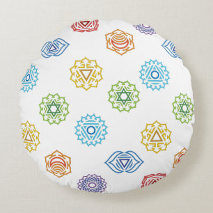 Chakra Energy Round Pillow Rundes Kissen