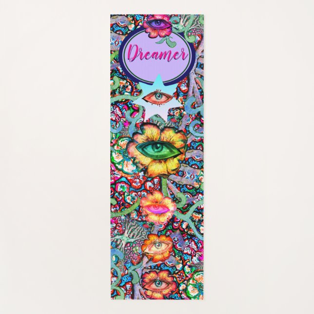 Chakra Floral Dreamer farbenfroh ungewöhnlich myst Yogamatte (Vorderseite)
