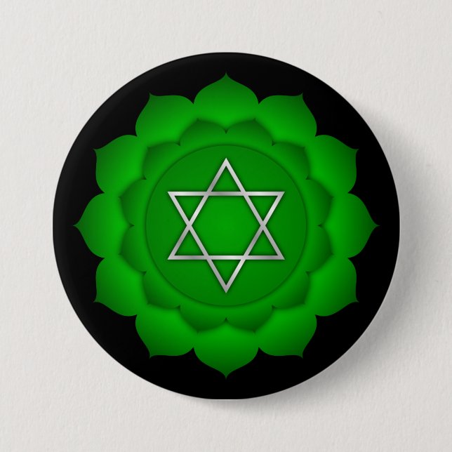 Chakra Green Heart Zen Yoga Spirituelle Meditation Button (Vorderseite)