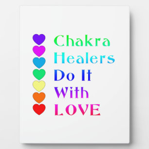 Chakra-Heiler Machen Es Mit Liebe in Regenbogenfar Fotoplatte