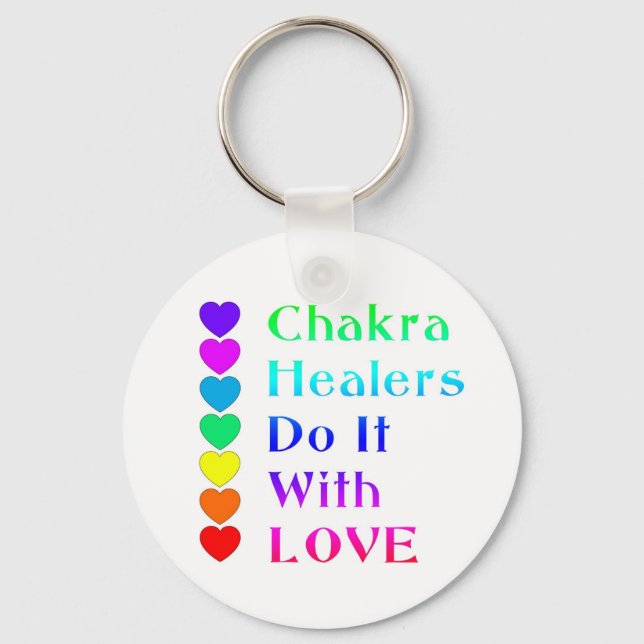 Chakra Heiler machen es mit Liebe in Regenbogenfar Schlüsselanhänger (Vorderseite)