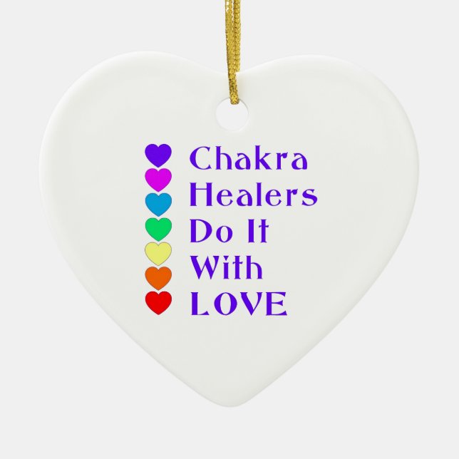 Chakra Heiler tun es mit Liebe Keramikornament (Vorne)