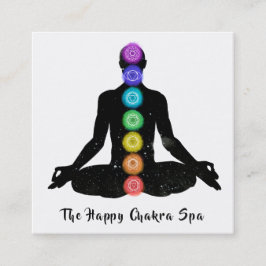 *~* Chakra Heilung Meditation Lotus Pose Mann Quadratische Visitenkarte