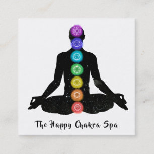 *~* Chakra Heilung Meditation Lotus Pose Mann Quadratische Visitenkarte