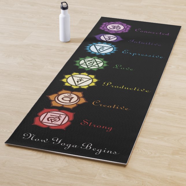 Chakra jetzt Yoga beginnt schwarz Yogamatte (Beispiel)