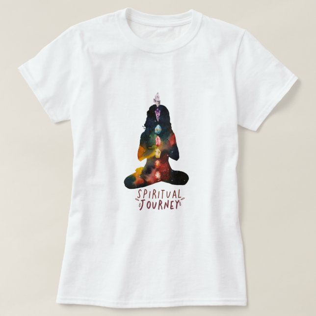Chakra Journey Vibrant Yoga Womens T Shirt (Design vorne)