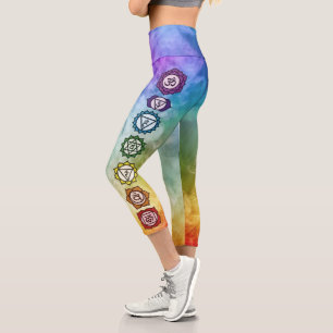 Chakra Krawatte färbt fett Capri Leggings