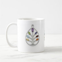 Chakra-Lebensbaum-Anhänger Silber Kaffeetasse