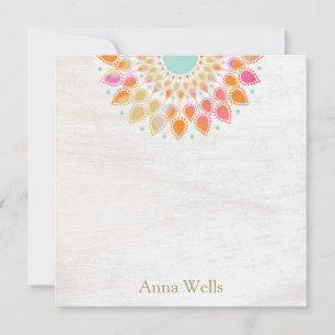 Chakra Lotus Blume Floral Mandala Mitteilungskarte