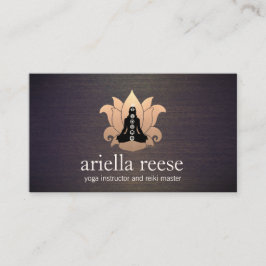 Chakra Lotus Yoga und Meditation Instructor Wood Visitenkarte