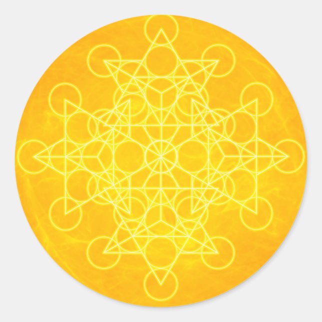 Chakra Mandala Sacred Geometry Bright Yellow Runder Aufkleber (Vorderseite)