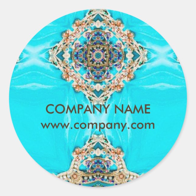 Chakra-Massage-Therapeut Yoga türkis bohemian Runder Aufkleber (Vorderseite)