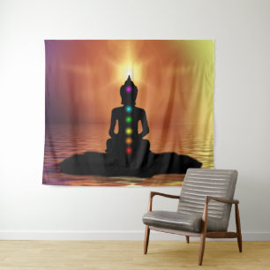 Chakra-Mediation Wandteppich