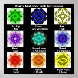 Chakra-Meditation mit Bekräftigungen Poster