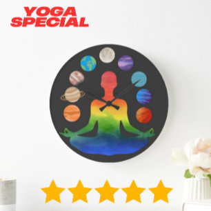Chakra-Meditation   Spirituelle Energie Yoga Große Wanduhr