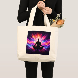 Chakra Meditation Tote Bag Yoga Design Jumbo Stoffbeutel