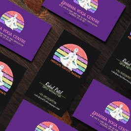 Chakra Meditation Yoga Rainbow Sunset Visitenkarte