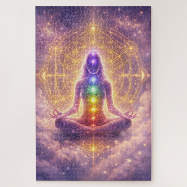 Chakra-Meditations-Puzzle Spirituelle Kunst Puzzle (Vertikal)