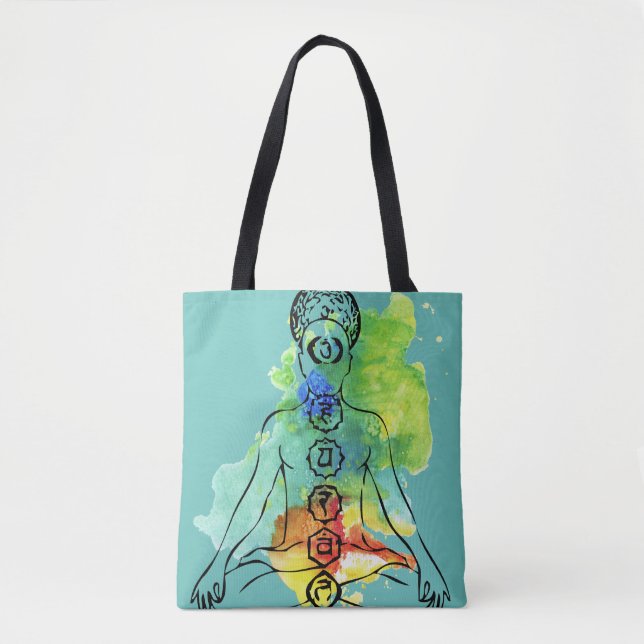 Chakra OM Namaste ganz über DruckTasche (Vorderseite)