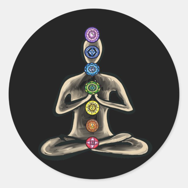 Chakra Powered Runder Aufkleber (Vorderseite)