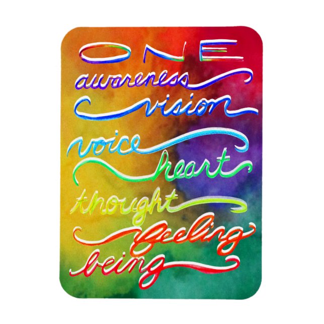 Chakra Rainbow Words Art Magnete (Vertikal)