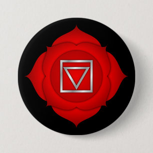 Chakra Red Root Zen Yoga Spirituelle Meditation Button