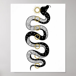 Chakra-Schlange-Sonne-Vintage-Kundalini-Hinduismus Poster