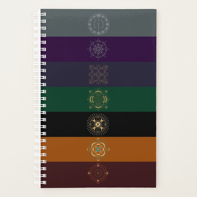 Chakra Shadow Mandala Lines Planner Planer (Vorderseite)