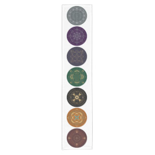 Chakra Shadow Mandala Multi-Color Table Runner Kurzer Tischläufer