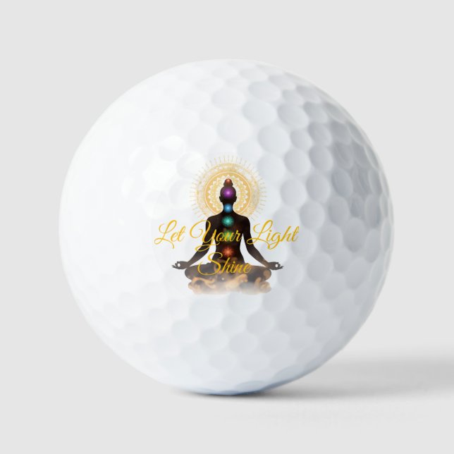 Chakra Silhouette Golf Balls – Let Your Light Shin Golfball (Vorderseite)